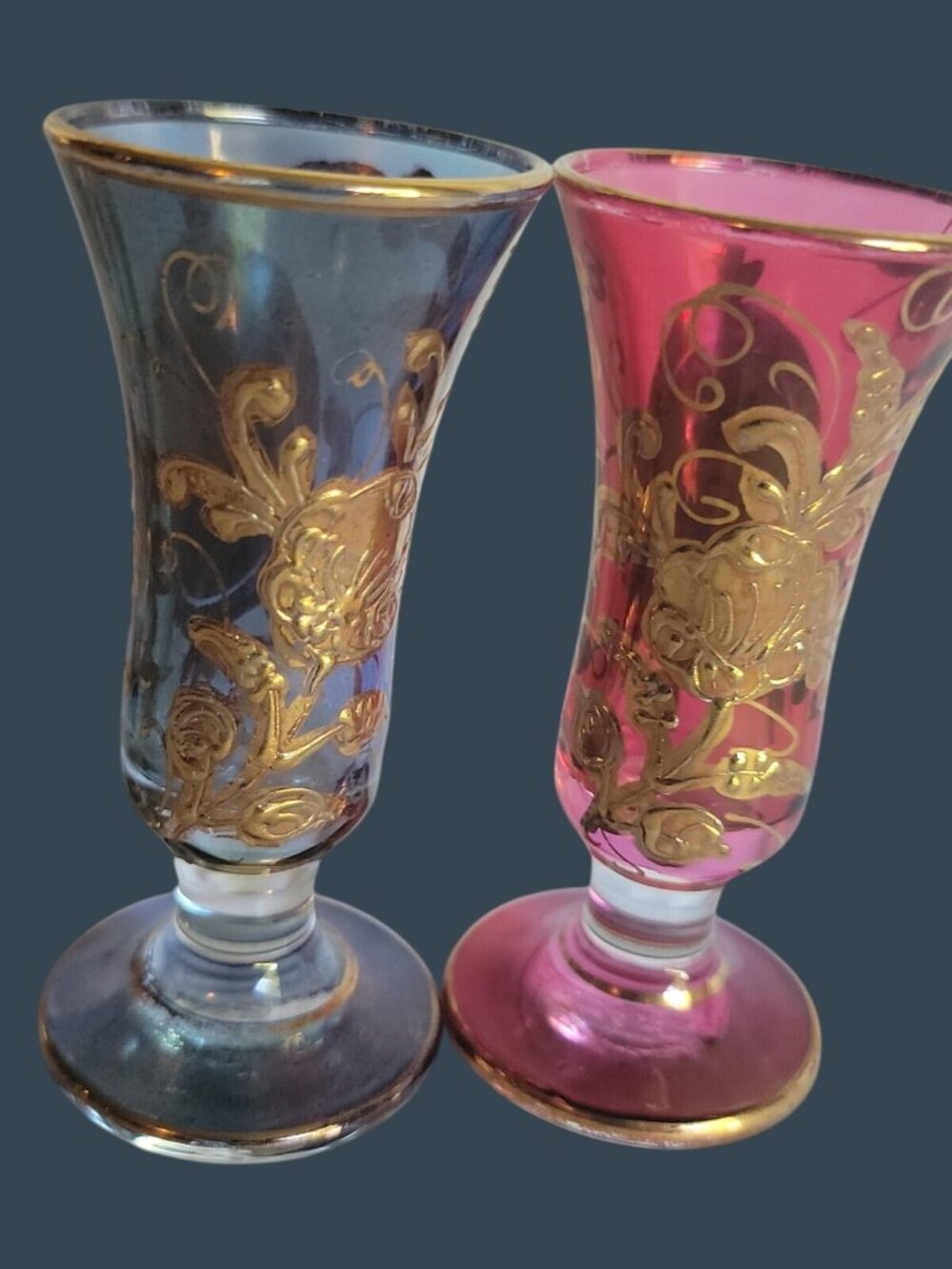 3 Vtg Persian Qajar Naser al-Din Shah Cordial Shot Glasses Villa Handy Crafts - Picture 14 of 16